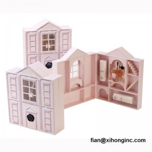 Delicate house shaped rigid gift box for cosmetic