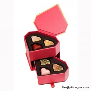 New Design Luxury Heart Shaped Custom Printed Chocolate Cardboard Box