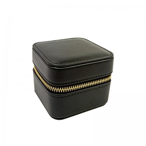 Pu faux leather zipped jewelry box