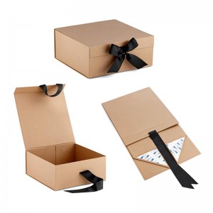 Recycled kraft paper rigid foldable box